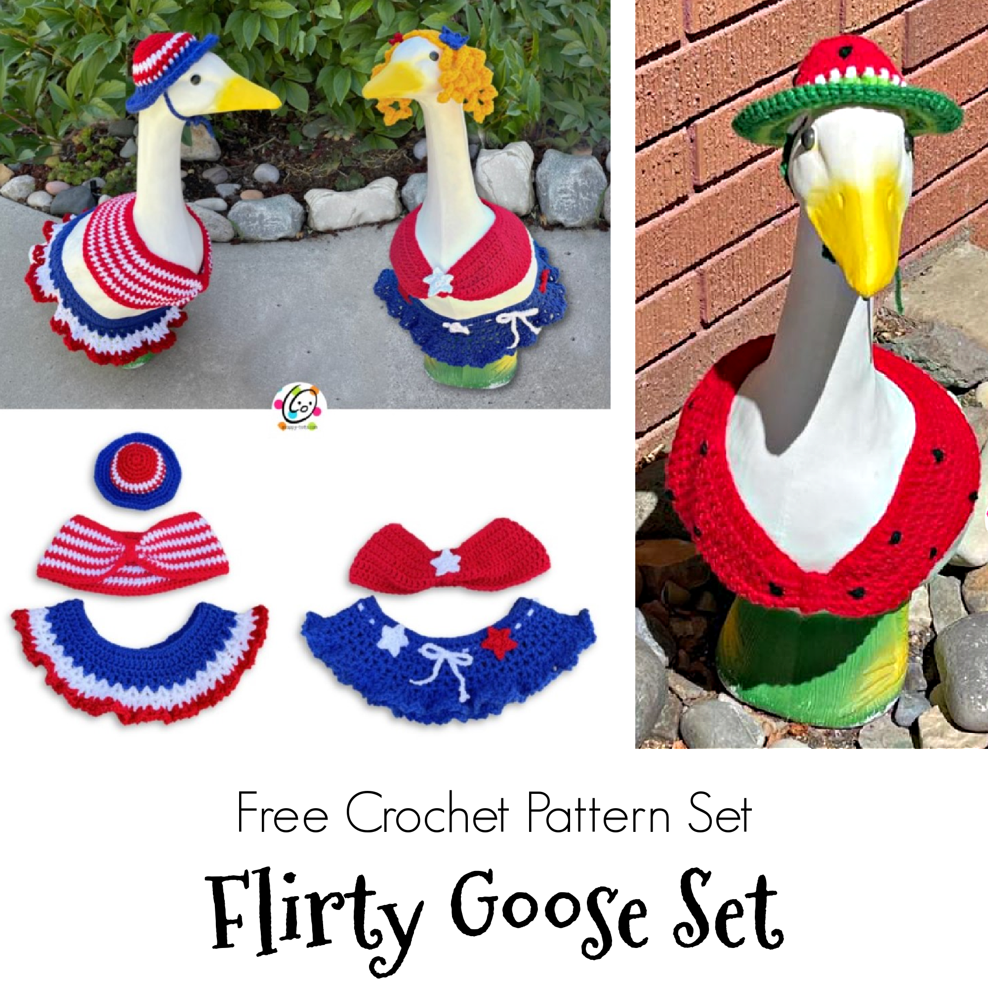 free pattern: flirty goose set - snappy tots